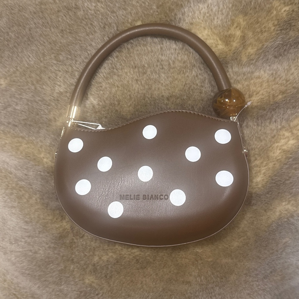 MELIE BIANCO JENNIE CHOCOLATE POLKA DOT HANDBAG - Picture 4 of 5
